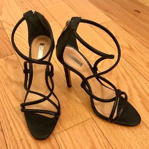 SCHUTZ | Strappy Embossed Leather Heeled Sandals